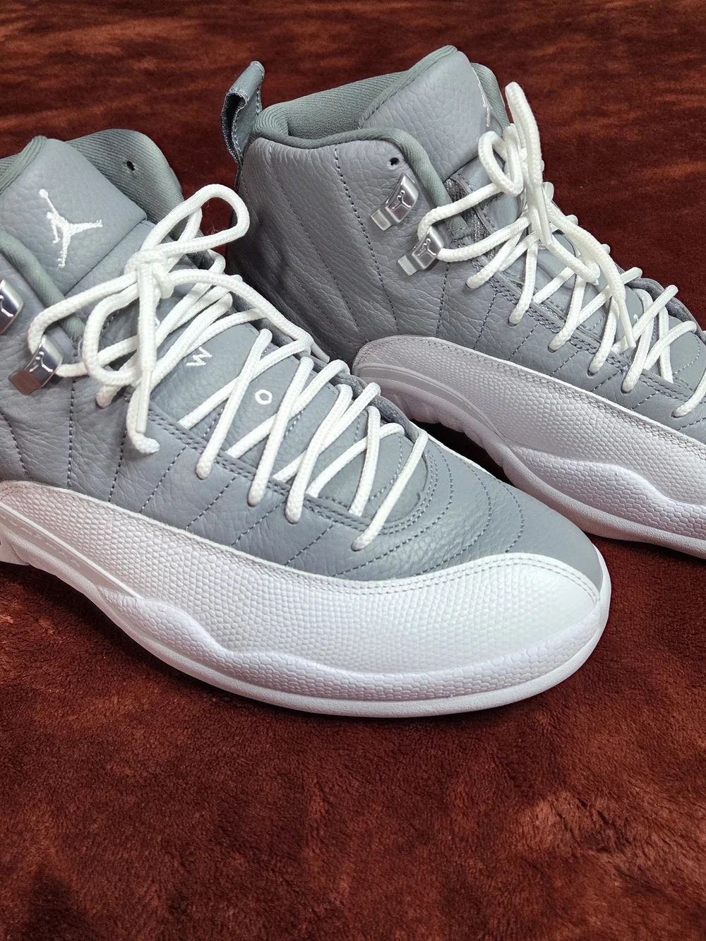 Air Jordan 12 Retro High Men's Sneakers - Light Gray/White